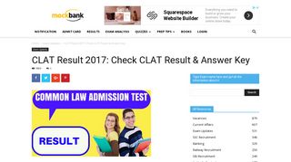 
                            5. CLAT Result 2017: CLAT RESULT OUT at www.clat.ac.in - MockBank