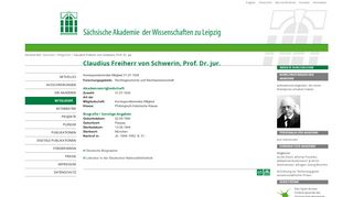 
                            5. Claudius Freiherr von Schwerin, Prof. Dr. jur. — Sächsische Akademie ...
