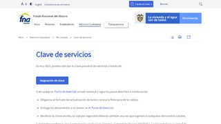 
                            8. Clave de servicios - Fondo Nacional del Ahorro