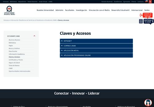 
                            4. Claves y Accesos | Universidad Andrés Bello
