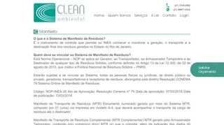 
                            11. Clean Ambiental - Sistemas de Manifestos de Resíduos