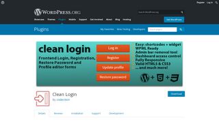 
                            2. Clean Login – WordPress plugin | WordPress.org