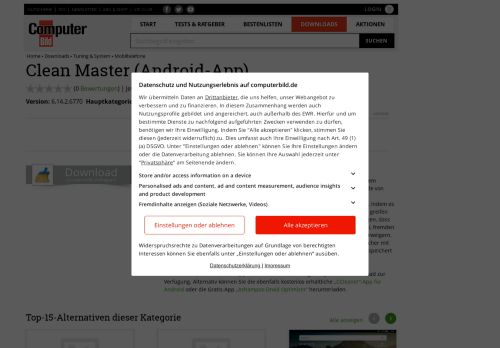 
                            5. Clean Master (Android-App) 6.14.2.6770 - Download - Computer Bild