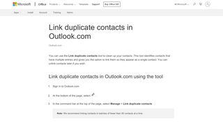 
                            12. Clean up or remove duplicate contacts in Outlook.com - Outlook