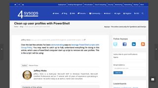 
                            9. Clean up user profiles with PowerShell – 4sysops