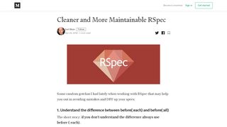 
                            13. Cleaner and More Maintainable RSpec – Yoel Blum – Medium
