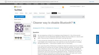 
                            4. Cleaner way to disable Bluetooth? - Microsoft