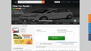 
                            9. Clear Car Rental, Andheri - Car Hire in Mumbai - Justdial