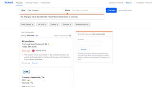 
                            10. Clear Company Jobs, Employment | Indeed.com