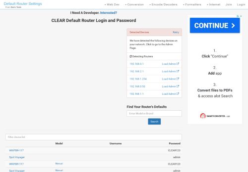 
                            2. CLEAR Default Router Login and Password - Clean CSS