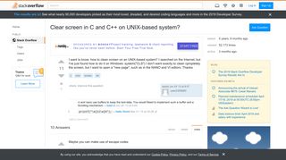 
                            5. Clear screen in C and C++ on UNIX-based system? - Stack Overflow