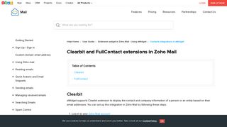 
                            8. Clearbit and FullContact extensions in Zoho Mail
