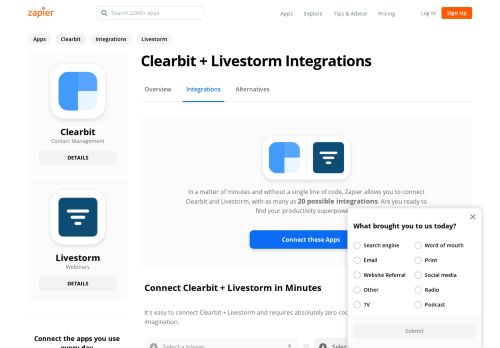 
                            5. Clearbit + Livestorm Integrations | Zapier