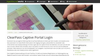 
                            2. ClearPass Captive Portal Login | Ingentive Networks GmbH