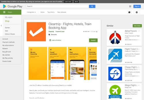 
                            9. Cleartrip - Flights, Hotels, Train Booking App - Apps on Google Play