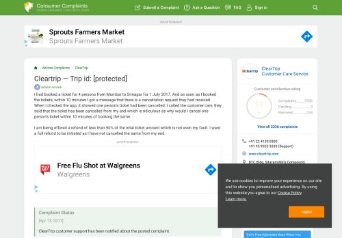 
                            5. Cleartrip — Trip id: [protected] - Indian Consumer Complaints Forum