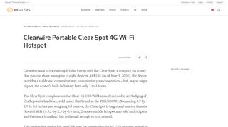 
                            11. Clearwire Portable Clear Spot 4G Wi-Fi Hotspot | Reuters