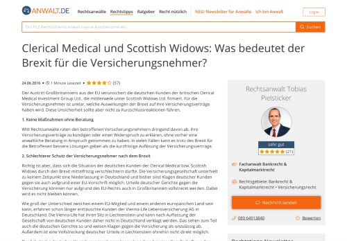 
                            10. Clerical Medical und Scottish Widows: Was bedeutet der Brexit für die ...