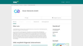 
                            10. Clever Elements GmbH als Arbeitgeber | XING Unternehmen
