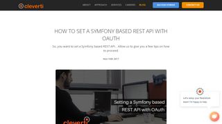 
                            11. Cleverti | How to set a symfony based rest api with oauth