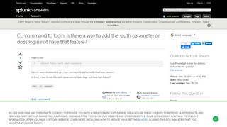 
                            1. CLI command to login: Is there a way to add the -auth parameter or ...