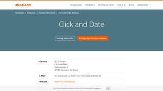 
                            2. Click and Date Kündigungsadresse und Kontaktdaten - Aboalarm