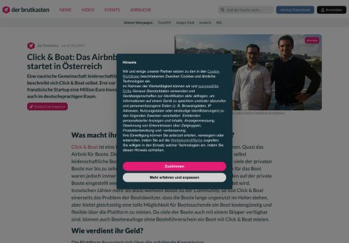 
                            11. Click & Boat: Das Airbnb für Boote startet auch in Österreich