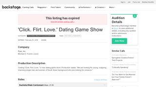 
                            11. 'Click. Flirt. Love.' Dating Game Show Casting Call | Pyar, Inc. - TV ...