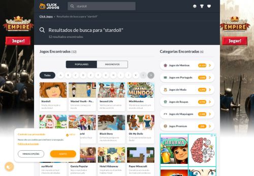 
                            11. Click Jogos - Busca por stardoll - Mais Populares