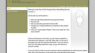 
                            12. Click2Gov Utility Billing this is index title - Port Orange, FL