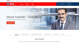 
                            3. Click2Remit Direct Money Transfer Features - NRI Products - Kotak Bank