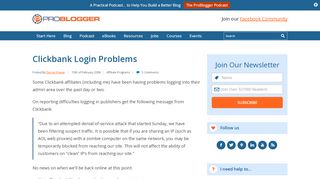 
                            13. Clickbank Login Problems - ProBlogger