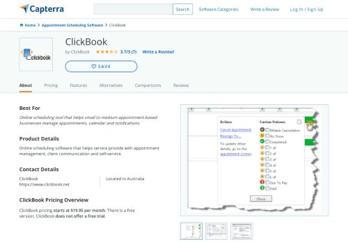 
                            10. ClickBook Reviews and Pricing - 2019 - Capterra