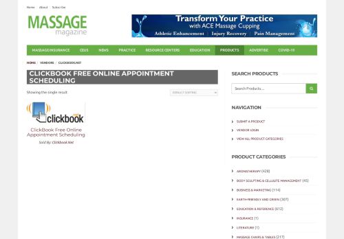 
                            8. Clickbook.Net – Products Directory | Massage Magazine