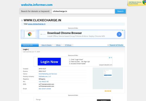 
                            9. clickecharge.in at Website Informer. Login |. Visit Clickecharge.
