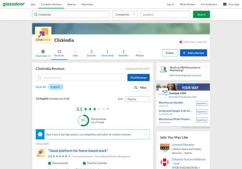 
                            13. Clickindia Reviews | Glassdoor.co.in