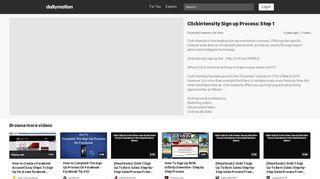 
                            8. Clickintensity Sign up Process: Step 1 - video dailymotion