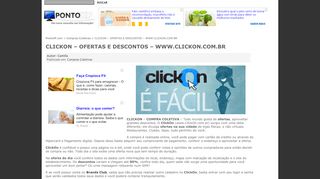 
                            4. CLICKON – OFERTAS E DESCONTOS – WWW.CLICKON.COM.BR ...