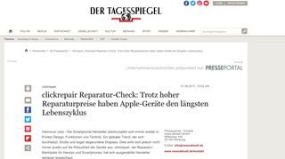 
                            11. clickrepair: clickrepair Reparatur-Check: Trotz hoher ... - Tagesspiegel