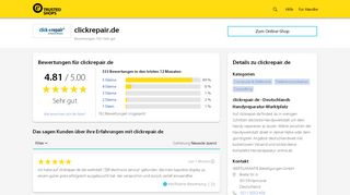 
                            10. clickrepair.de Bewertungen & Erfahrungen | Trusted Shops