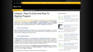 
                            13. Clicksia : Paid To Click And Paid To SignUp Program - Money Paid