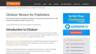 
                            13. Clicksor Review for Publishers - MonetizePros
