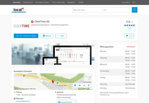 
                            13. ClickTime AG in Schindellegi - Adresse & Öffnungszeiten auf local.ch ...