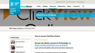 
                            13. ClickView Online | SACS Library