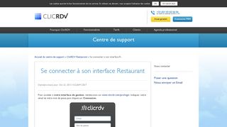 
                            6. ClicRDV | Se connecter à son interface Restaurant
