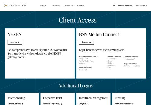 
                            7. Client Access | BNY Mellon