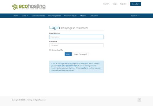 
                            7. Client Area - ECOHOSTING LIMITED