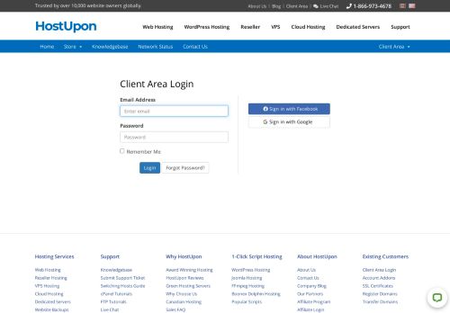 
                            4. Client Area - HostUpon Web Hosting