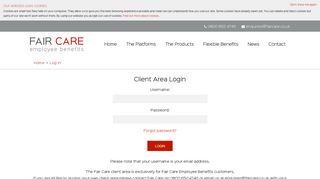 
                            1. Client Area Login | Fair Care Employee Benefits