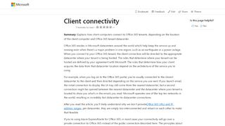 
                            10. Client connectivity | Microsoft Docs